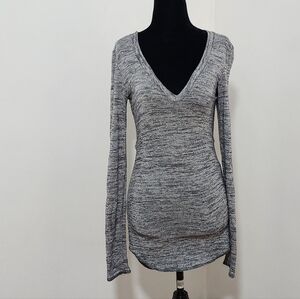 Wilfred Heathered Gray V-Neck Mini Dress